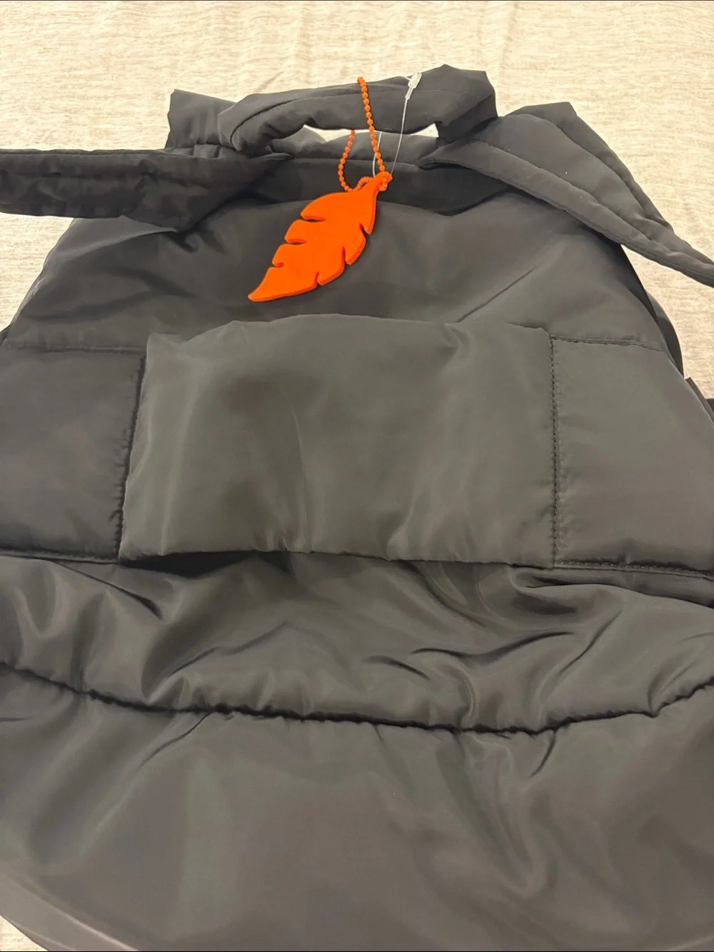 LIFEGEAR Black Nylon Backpack with Orange Accent